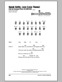 page one of Speak Softly, Love (Love Theme) (Ukulele Chords/Lyrics)