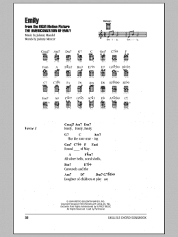 page one of Emily (Ukulele Chords/Lyrics)