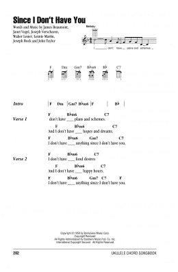 page one of Since I Don't Have You (Ukulele Chords/Lyrics)