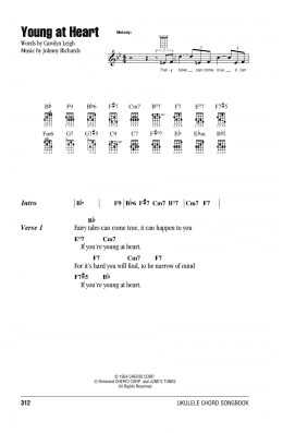 page one of Young At Heart (Ukulele Chords/Lyrics)