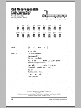 page one of Call Me Irresponsible (Ukulele Chords/Lyrics)