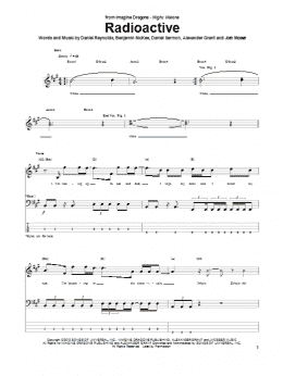 page one of Radioactive (Bass Guitar Tab)