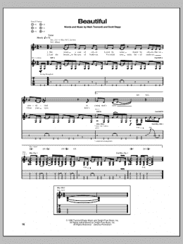 page one of Beautiful (Guitar Tab)