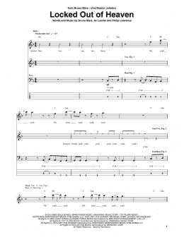 page one of Locked Out Of Heaven (Bass Guitar Tab)