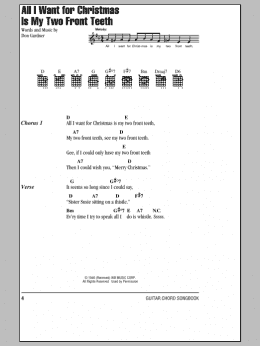 page one of All I Want For Christmas Is My Two Front Teeth (Guitar Chords/Lyrics)