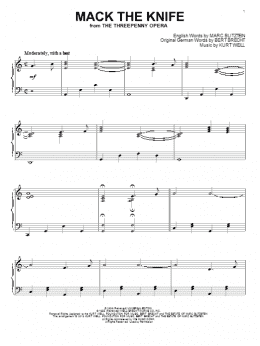 page one of Mack The Knife (Piano Solo)