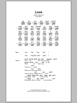 page one of Love (Guitar Chords/Lyrics)