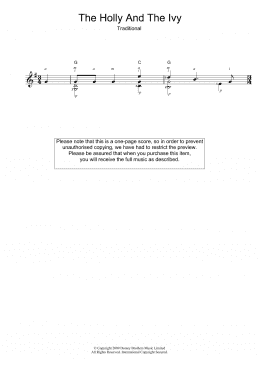 page one of The Holly And The Ivy (Easy Guitar)