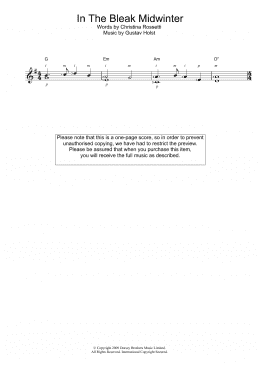 page one of In The Bleak Midwinter (Easy Guitar)