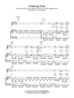 page one of Chasing Cars (Piano, Vocal & Guitar Chords (Right-Hand Melody))