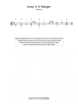 page one of Away In A Manger (Easy Guitar)