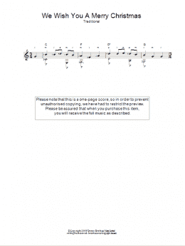 page one of We Wish You A Merry Christmas (Easy Guitar)