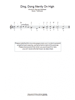 page one of Ding Dong! Merrily On High! (Easy Guitar)