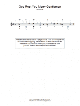 page one of God Rest Ye Merry, Gentlemen (Easy Guitar)