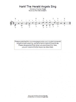 page one of Hark! The Herald Angels Sing (Easy Guitar)