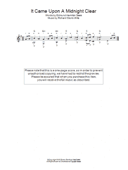 page one of It Came Upon The Midnight Clear (Easy Guitar)