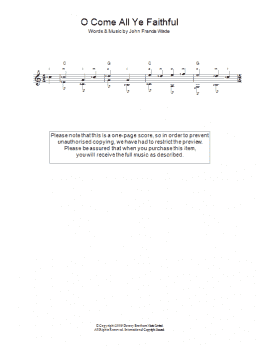 page one of O Come, All Ye Faithful (Adeste Fideles) (Easy Guitar)