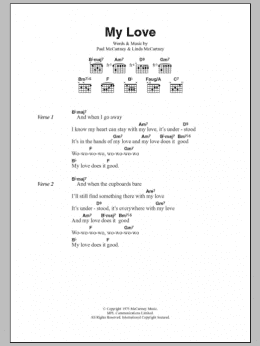 page one of My Love (Guitar Chords/Lyrics)