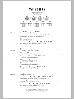 page one of What It Is (Guitar Chords/Lyrics)