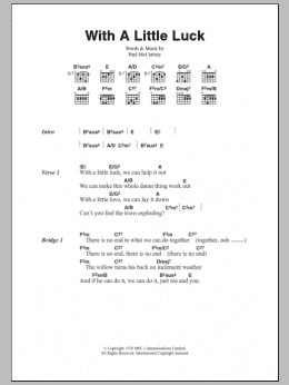 page one of With A Little Luck (Guitar Chords/Lyrics)