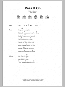 page one of Pass It On (Guitar Chords/Lyrics)