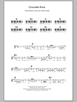 page one of Crocodile Rock (Piano Chords/Lyrics)