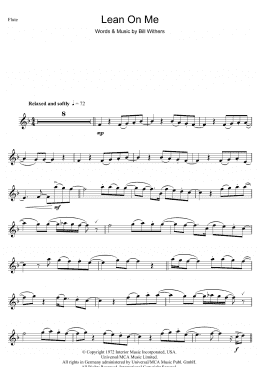 page one of Lean On Me (Flute Solo)