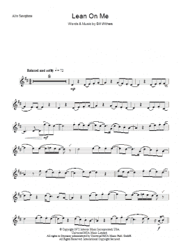 page one of Lean On Me (Alto Sax Solo)