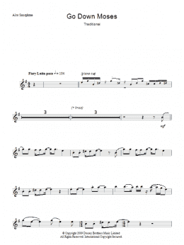 page one of Go Down Moses (Lead Sheet / Fake Book)