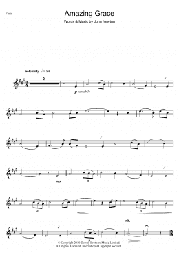 page one of Amazing Grace (Flute Solo)