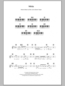 page one of Nikita (Piano Chords/Lyrics)