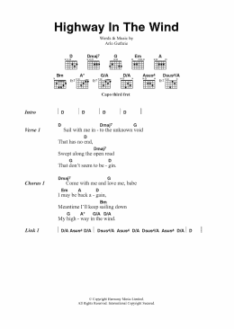 page one of Highway In The Wind (Guitar Chords/Lyrics)