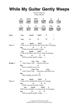 page one of While My Guitar Gently Weeps (Guitar Chords/Lyrics)