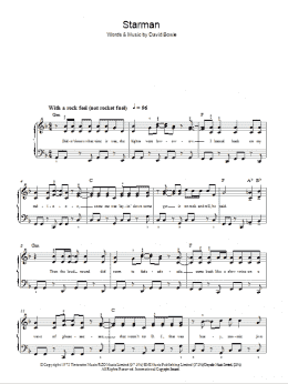 page one of Starman (Easy Piano)