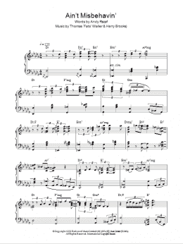 page one of Ain't Misbehavin' (Piano Solo)