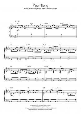 page one of Your Song (Piano Solo)