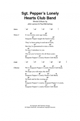 page one of Sgt. Pepper's Lonely Hearts Club Band (Guitar Chords/Lyrics)