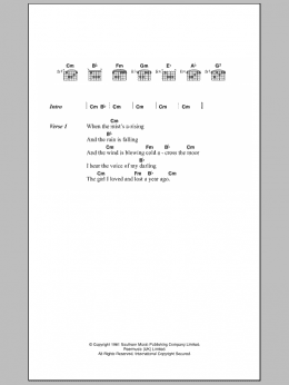 page one of Johnny Remember Me (Guitar Chords/Lyrics)