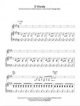 page one of 3 Words (Piano, Vocal & Guitar Chords)