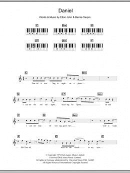 page one of Daniel (Piano Chords/Lyrics)