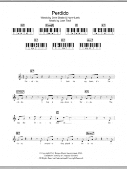 page one of Perdido (Piano Chords/Lyrics)