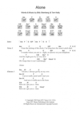 page one of Alone (Guitar Chords/Lyrics)