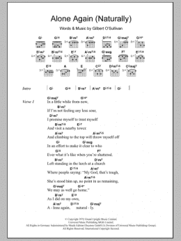 page one of Alone Again (Naturally) (Guitar Chords/Lyrics)