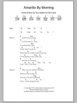 page one of Amarillo By Morning (Guitar Chords/Lyrics)