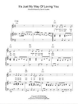 page one of It's Just My Way Of (Loving You) (Piano, Vocal & Guitar Chords)