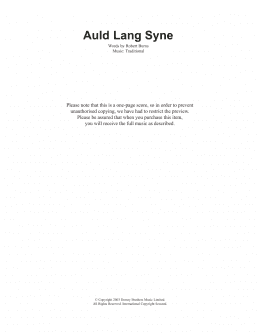 page one of Auld Lang Syne (Guitar Chords/Lyrics)