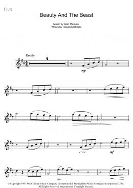 page one of Beauty And The Beast (Flute Solo)