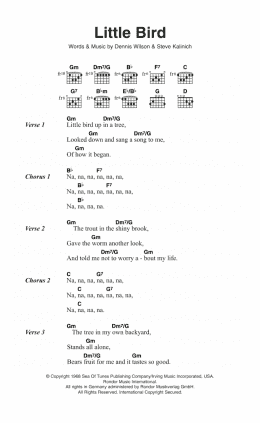 page one of Little Bird (Guitar Chords/Lyrics)