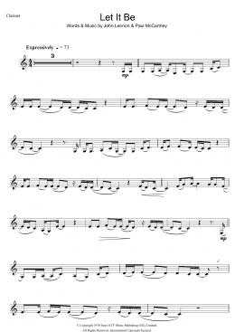 page one of Let It Be (Clarinet Solo)