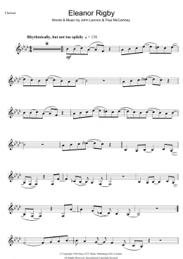 page one of Eleanor Rigby (Clarinet Solo)